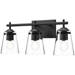 Addison Bathroom Vanity Light - Matte Black / Clear