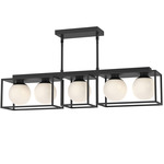 Amelia Linear Pendant - Matte Black / Opal Matte