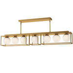 Amelia Linear Pendant - Aged Gold / Opal Matte