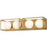 Amelia Bathroom Vanity Light - Aged Gold / Opal Matte