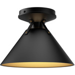 Archer Semi Flush Ceiling Light - Matte Black / Matte Black