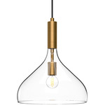 Belleview Pendant - Aged Gold / Clear