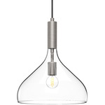 Belleview Pendant - Brushed Nickel / Clear
