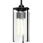 Belmont Pendant - Matte Black / Clear Water Glass