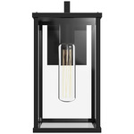 Brentwood Outdoor Wall Sconce - Textured Black / Clear