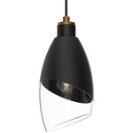 Capri Pendant - Matte Black / Clear