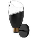 Capri Wall Sconce - Matte Black / Clear