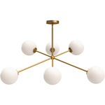 Cassia Chandelier - Aged Gold / Opal Matte