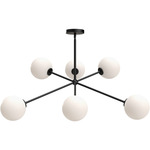 Cassia Chandelier - Matte Black / Opal Matte