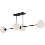 Cassia Linear Pendant - Matte Black / Opal Matte