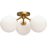 Cassia Semi Flush Ceiling Light - Aged Gold / Opal Matte