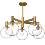 Castilla Chandelier - Aged Gold / Clear