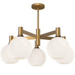 Castilla Chandelier - Aged Gold / Opal Matte