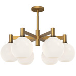 Castilla Chandelier - Aged Gold / Opal Matte