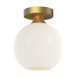 Castilla Semi Flush Ceiling Light - Aged Gold / Opal Matte