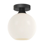 Castilla Semi Flush Ceiling Light - Matte Black / Opal Matte