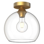 Castilla Semi Flush Ceiling Light - Aged Gold / Clear