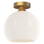 Castilla Semi Flush Ceiling Light - Aged Gold / Opal Matte