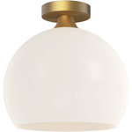 Castilla Semi Flush Ceiling Light - Aged Gold / Opal Matte