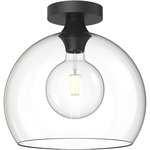 Castilla Semi Flush Ceiling Light - Matte Black / Clear