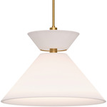 Chapelle Pendant - Aged Gold / White Linen