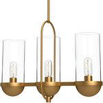 Cyrus Linear Pendant - Aged Gold / Clear