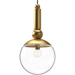 Delilah Pendant - Brushed Gold / Clear