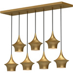 Emiko Linear Pendant - Brushed Gold / Brushed Gold