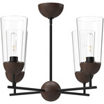 Emil Chandelier - Matte Black / Walnut / Clear