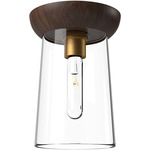 Emil Ceiling Light Fixture - Aged Gold / Walnut / Clear