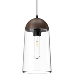 Emil Pendant - Matte Black / Walnut / Clear