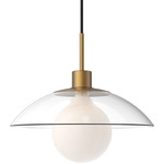 Francesca Pendant - Aged Gold / Clear