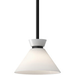 Halston Pendant - Matte Black / Glossy Opal