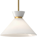 Halston Pendant - Brushed Gold / Glossy Opal