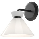 Halston Wall Sconce - Matte Black / Glossy Opal