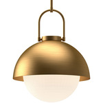 Harper Pendant - Aged Gold / Opal Matte