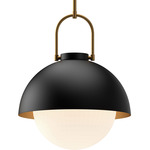 Harper Pendant - Brass / Black / Opal Matte