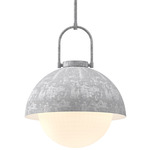 Harper Pendant - Steel / Opal Matte