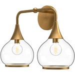 Hazel Bathroom Vanity Light - Aged Gold / Clear