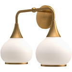 Hazel Bathroom Vanity Light - Aged Gold / Opal Matte