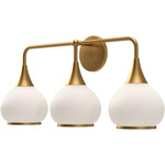 Hazel Bathroom Vanity Light - Aged Gold / Opal Matte