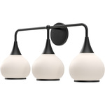 Hazel Bathroom Vanity Light - Matte Black / Opal Matte