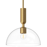 Jude Pendant - Brushed Gold / Clear