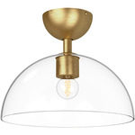 Jude Semi Flush Ceiling Light - Brushed Gold / Clear