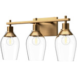 Kingsley Bathroom Vanity Light - Aged Gold / Clear