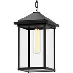 Larchmont Outdoor Pendant - Textured Black / Clear