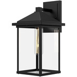 Larchmont Outdoor Wall Sconce - Textured Black / Clear