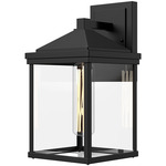Larchmont Outdoor Wall Sconce - Textured Black / Clear