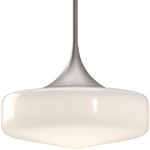 Lincoln Pendant - Brushed Nickel / Glossy Opal