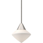 Nora Convertible Pendant - Brushed Nickel / Opal Matte